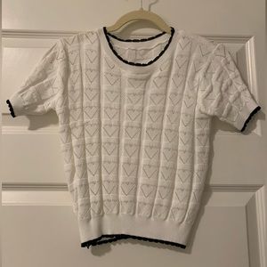 Knit Sweater Top with Hearts
